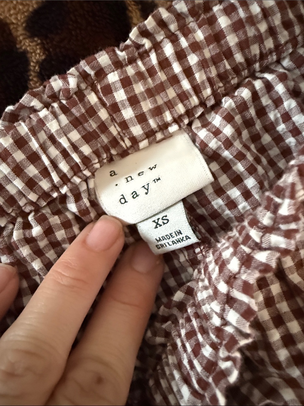 a new day Brown & White Gingham Wide Leg Pants - Picture 3 of 4